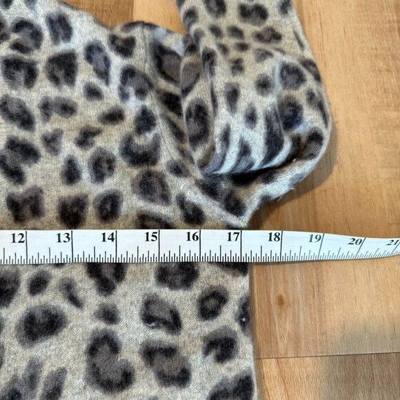 Cashmere Charter Club luxury leopard print Cardigan Open Front - Picture 9 of 12